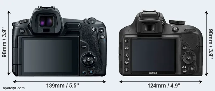 Comparison Canon R or D3300 rear