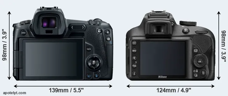 Comparison Canon R or D3400 rear