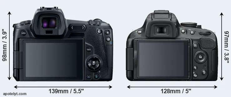 Comparison Canon R or D5100 rear