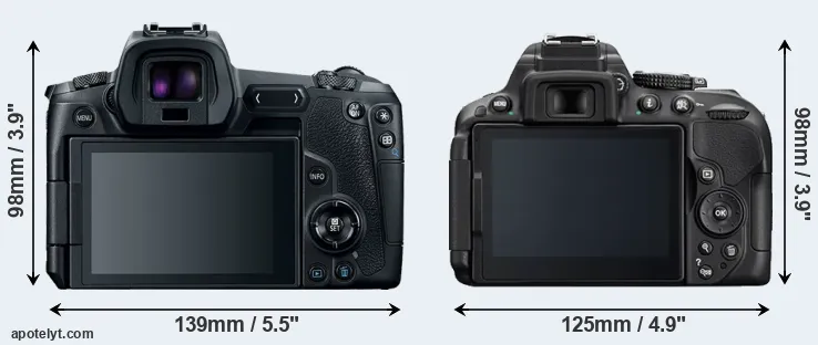 Comparison Canon R or D5300 rear