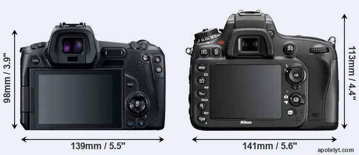 Comparison Canon R or D600 rear