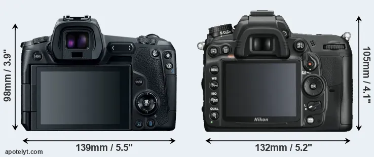 Comparison Canon R or D7000 rear