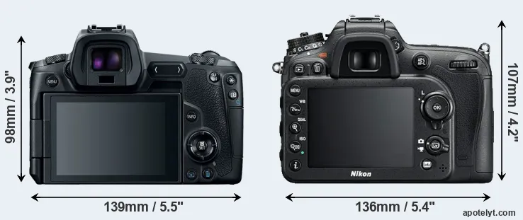 Comparison Canon R or D7200 rear