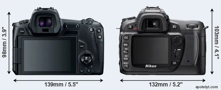 Comparison Canon R or D80 rear