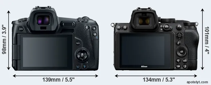 Comparison Canon R or Z5 rear