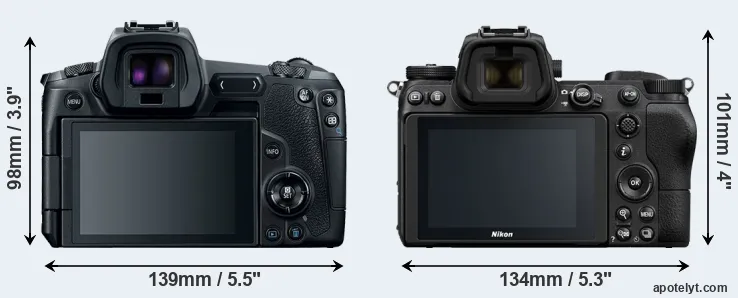 Comparison Canon R or Z6 rear
