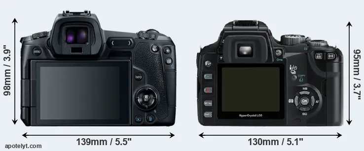 Comparison Canon R or E-500 rear