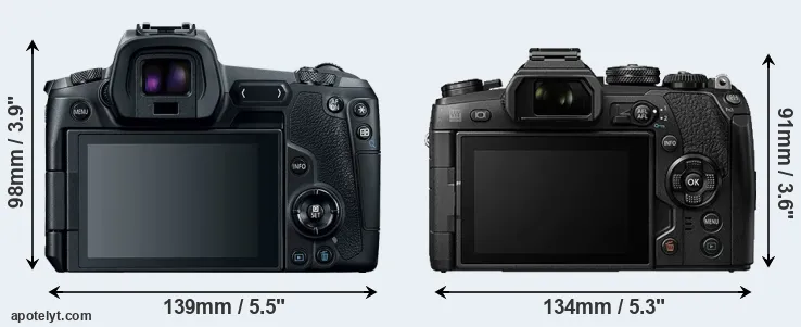 Comparison Canon R or E-M1 II rear