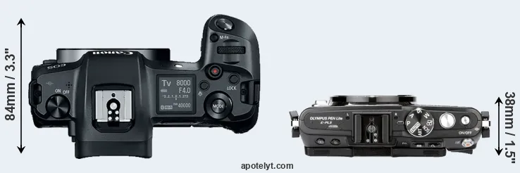 Compare Canon R versus E-PL5 top