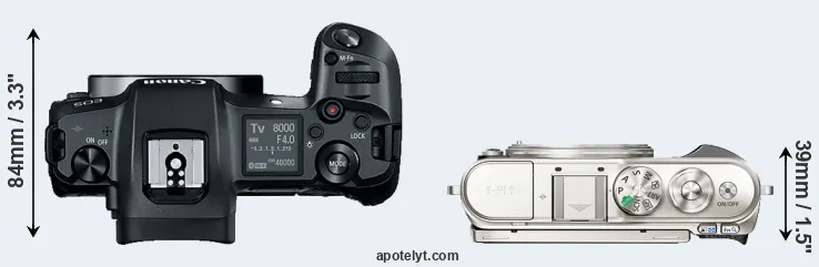 Compare Canon R versus E-PL9 top