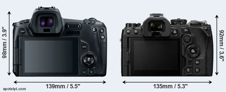 Comparison Canon R or OM-1 rear