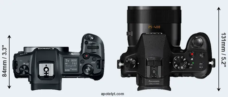 Compare Canon R versus FZ1000 top