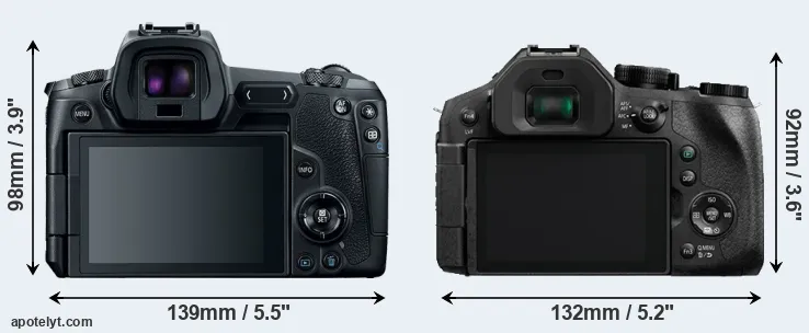 Comparison Canon R or FZ330 rear