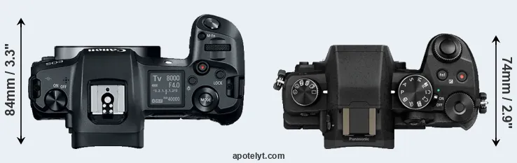Compare Canon R versus G80 top