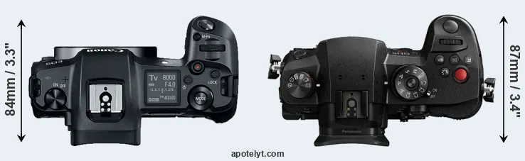 Compare Canon R versus GH5 II top