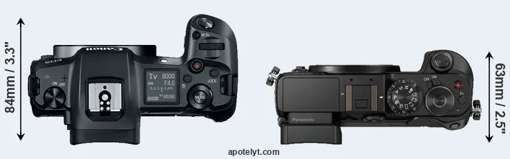 Compare Canon R versus GX8 top