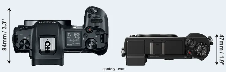 Compare Canon R versus GX9 top