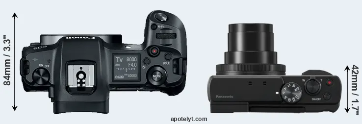Compare Canon R versus ZS80 top