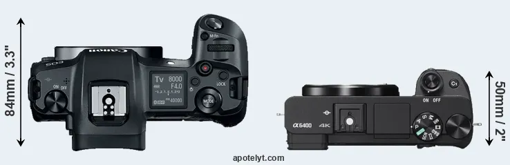 Compare Canon R versus A6400 top