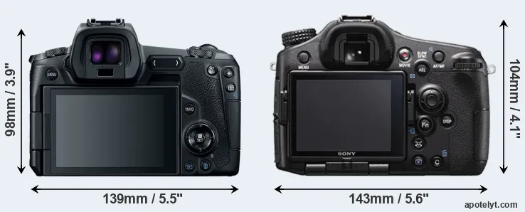 Comparison Canon R or A77 II rear