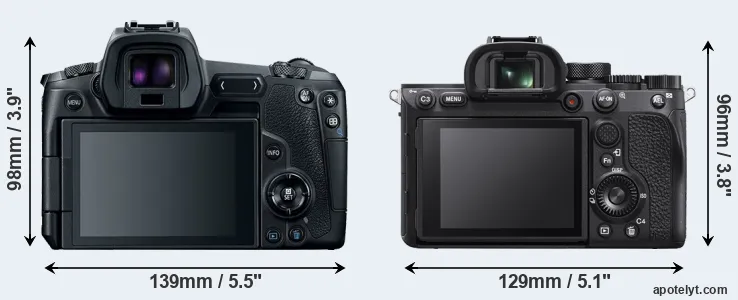 Comparison Canon R or A7R IVA rear