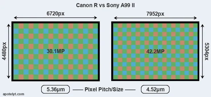Canon R versus A99 II MP