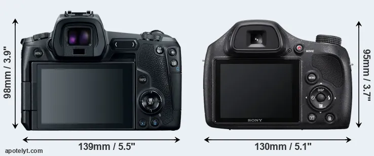 Comparison Canon R or H400 rear