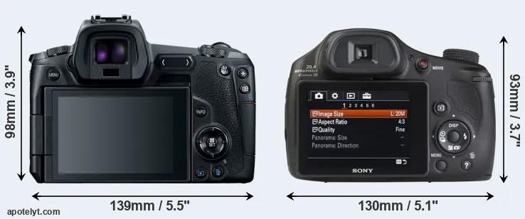 Comparison Canon R or HX350 rear