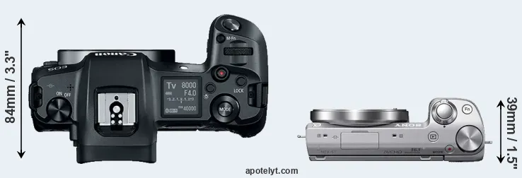 Compare Canon R versus NEX-5T top