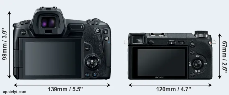 Comparison Canon R or NEX-6 rear