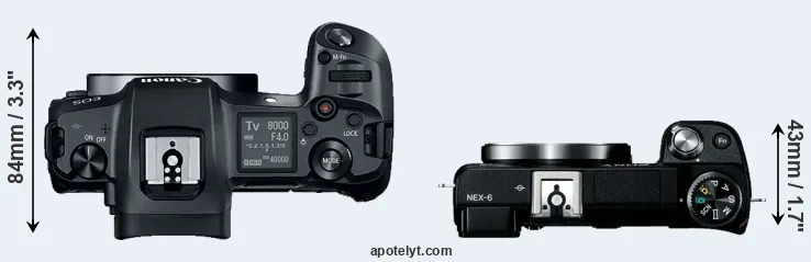 Compare Canon R versus NEX-6 top