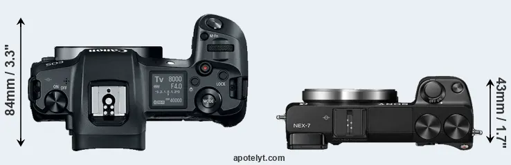 Compare Canon R versus NEX-7 top