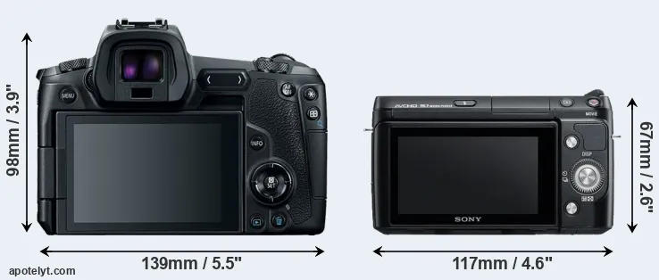 Comparison Canon R or NEX-F3 rear