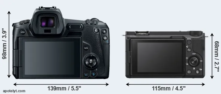 Comparison Canon R or ZV-E10 II rear