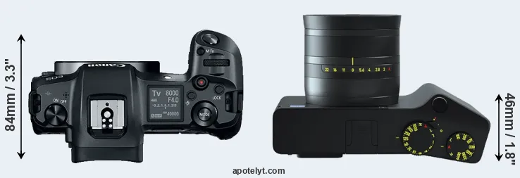Compare Canon R versus ZX1 top