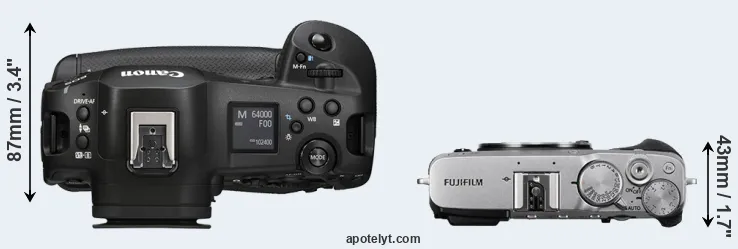 Compare R1 versus X-E3 top