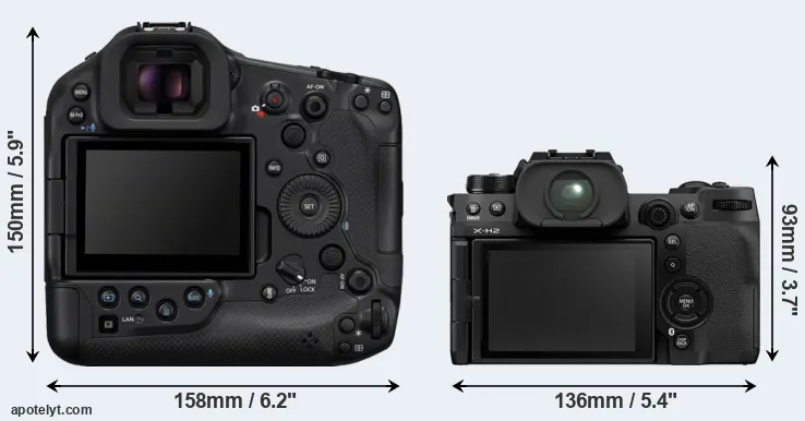 Comparison R1 or X-H2 rear