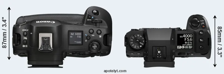 Compare R1 versus X-H2S top