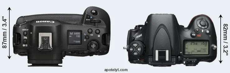 Compare R1 versus D800 top