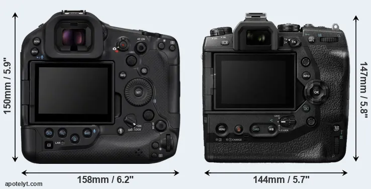 Comparison R1 or E-M1X rear