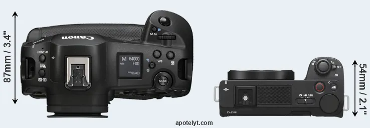Compare R1 versus ZV-E10 II top