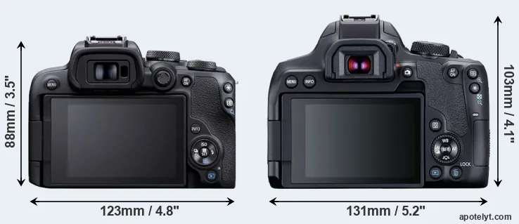 Comparison R10 or T8i rear
