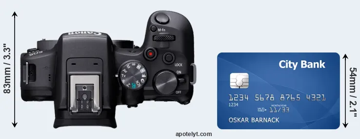 R10 versus credit card top view