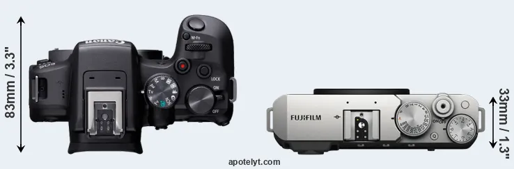 Compare R10 versus X-E4 top