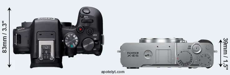 Compare R10 versus X-E5 top
