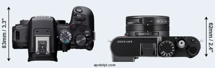 Compare R10 versus D-LUX 8 top