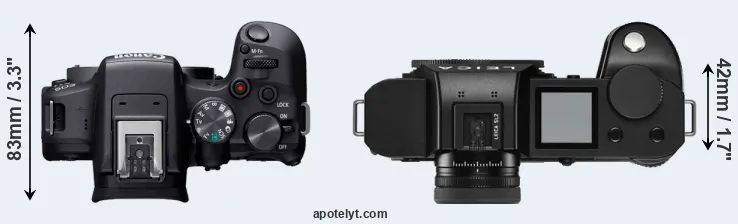 Compare R10 versus Leica SL2 top