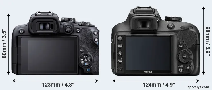 Comparison R10 or D3400 rear