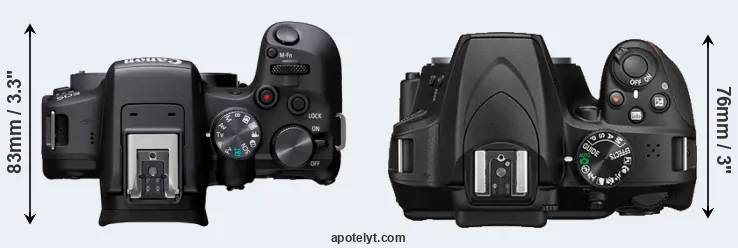 Compare R10 versus D3400 top