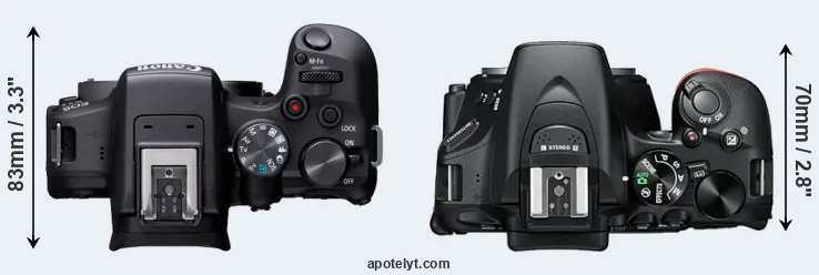 Compare R10 versus D5600 top